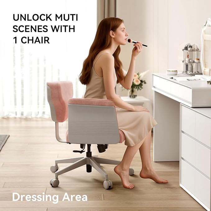 Newtral Freedom-X Criss Cross Chair with Wheels & Amrests- Cross Legged Office Chair with Laptop Tray, Multi-Position Recliner Chair, Adjustable Ergonomic Chair, Relax, Work from Home