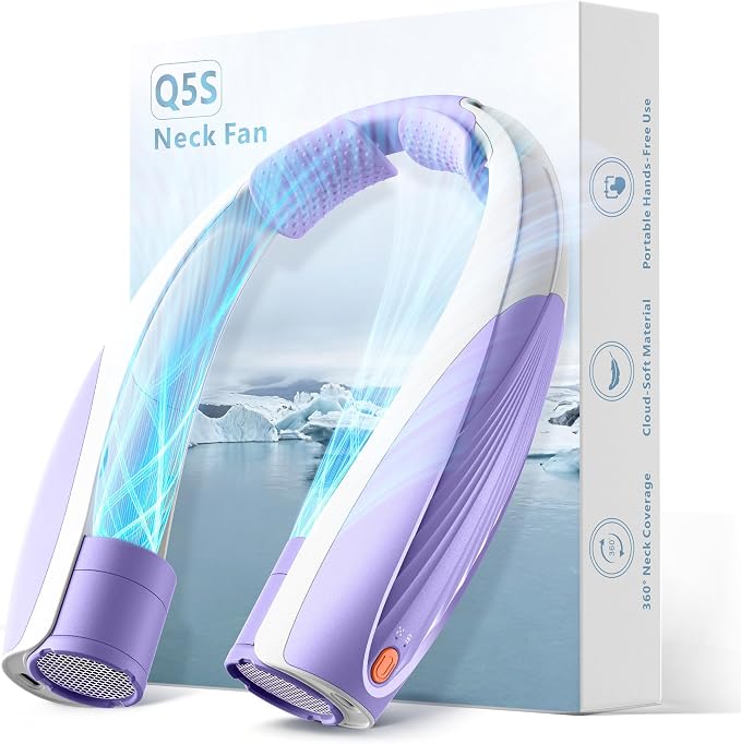 Portable Neck Fan, 6 Speeds Airflow Cooling Fan, 6000mAh Rechargeable Personal Fan, 15-20H Long Battery Life, Hands Free Wearable Cooler, Gift for Men Women Travel Camping Outdoor Indoor