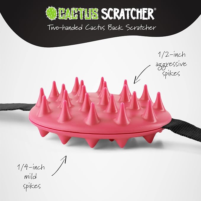 Mini Back Scratcher for Itching Relief, 2-Sided Aggressive & Soft Spikes, Long Handheld, Ideal for Hard-to-Reach Areas – Perfect for Mother's Day Gifts for Mom, Gifts for Her (Pink)
