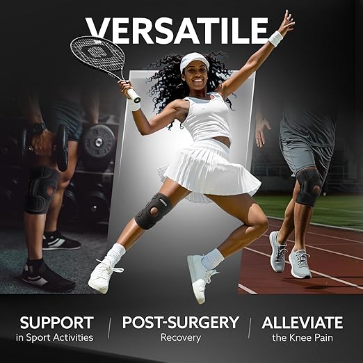 APOYO Knee Brace for Women & Men - Knee Compression Sleeve For Knee Pain Relief, Meniscus Tear, ACL, Arthritis, Joint Pain Relief, with Patella Gel Pad & Side Stabilizers (Small) Gray