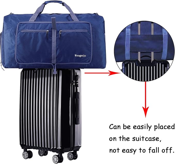 Woogwin Travel Duffel Bag Large Foldable Waterproof Overnight Bag for Beach Swim Bags Pool Sports Gym