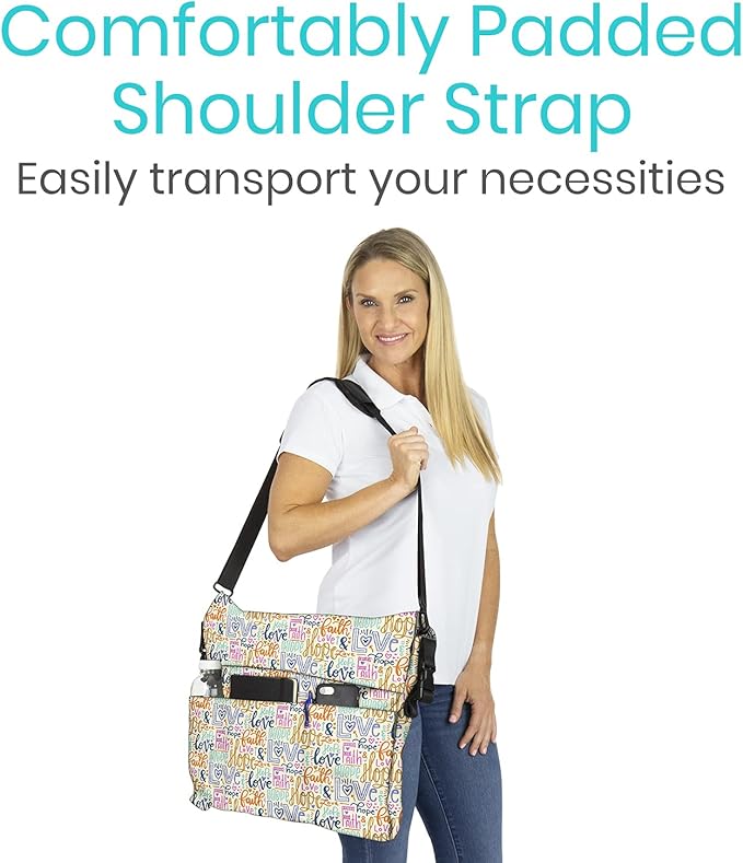 Vive XL Wheelchair Accessories Bag - Waterproof, Scratch-Resistant, Double-Stitched, Machine Washable for Adults, Seniors, 15 Colors - Storage Walker Backpack to Hang on Back
