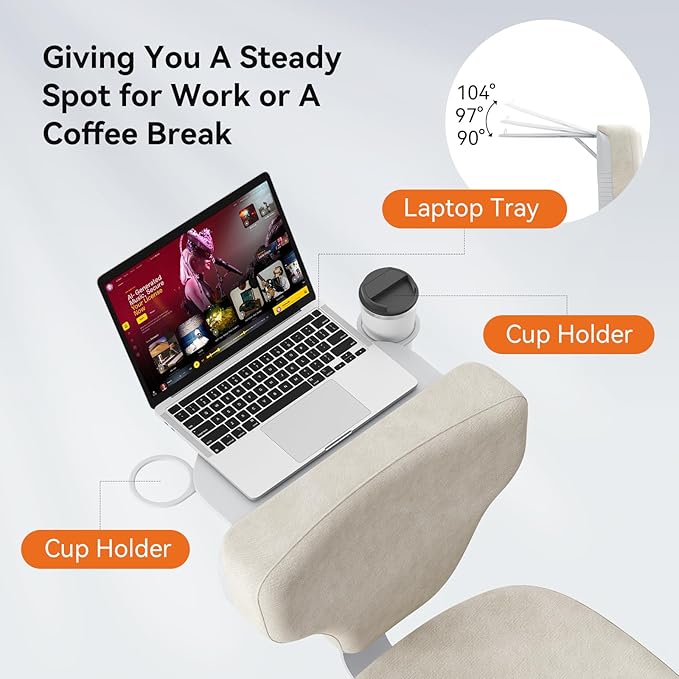 Newtral Freedom-X Criss Cross Chair with Wheels- Multi-Position Cross Legged Office Chair with Laptop Tray, Adjustable Ergonomic Kneeling Chair for Work from Home