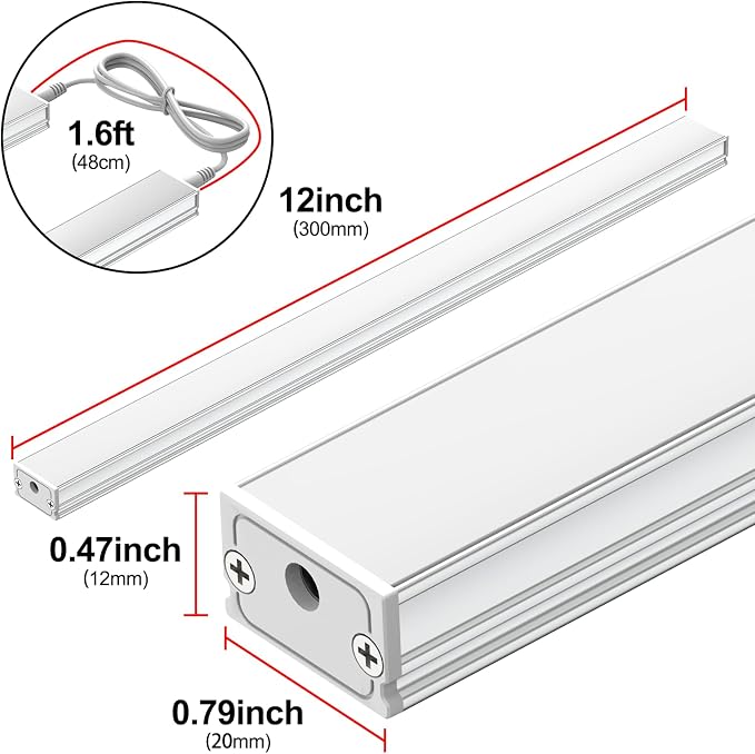 ASOKO Under Cabinet Lighting, 4500K Daylight, 3 Pack 12 inch Linkable