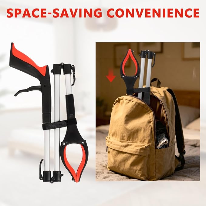 2-Pack Grabber Reacher Tool, 36" Foldable Trash Picker Upper | Extra Long Heavy Duty Grippers with Magnets & Rotating Jaw - Pickup Tool for Seniors, Mobility Aid, Trash Picker