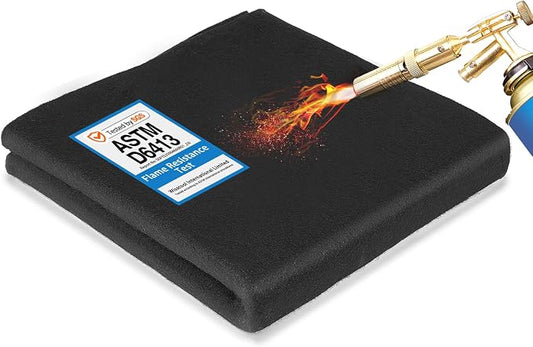 WISSCOOL 10MM Thick 40x40 Inch Fireproof Welding Blanket, 10mm Thickened Pad Fire Resistant Carbon Felt Cloth Flame Retardant Fabric Protector Pad for Soldering Firepit Smoker