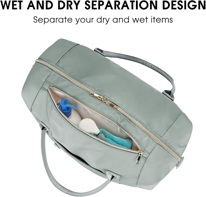 WANDF For Spirit Airlines Personal Item Bag 18x14x8 Underseat with Wet Pocket & Shoe Compartment & Tsa Approved Toiletry Bag
