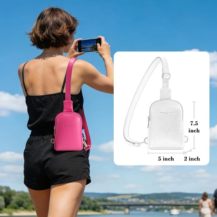 Lightweight Small Crossbody Sling Bag for Women | Mini Travel Purse,Multi-pocket with Card Slots,Durable Vegan Leather,Everyday Carry
