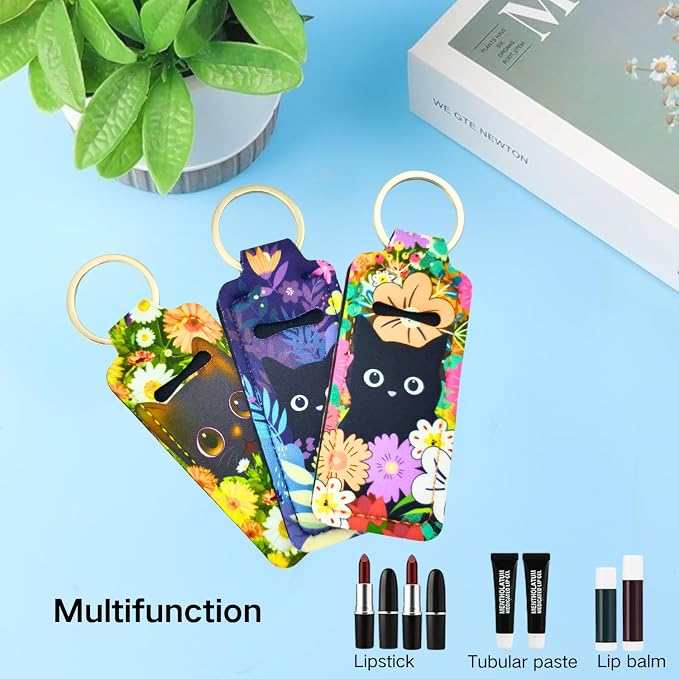 Chapstick Holder Key Chain Lipstick Holder Lip Balm Holder Keychain | Stocking Stuffers Gift, Compatible with Chapstick, Lip Balm and Lipstick, Bag Charm Accessories, Gifts for Women Friend