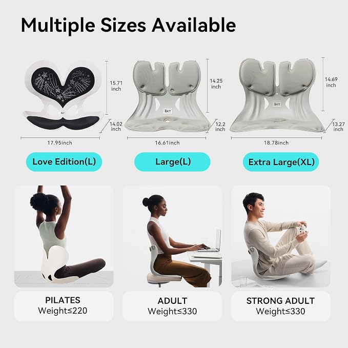 BKT Ergonomic Seat Cushion - Lumbar Support Pillow for Office Chair & Floor | Premium upgraded materials for long sitting. Comfort for students, nursing mothers, office workers and outdoor fishing trips