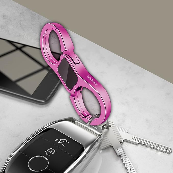 Idakekiy Key Chain Quick Release Spring with 4 Key Rings Heavy Duty Car Keychain Organizer for Men and Women