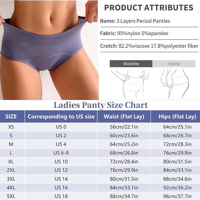 2026 Upgrade Leakproof Ladies Underwear, Incontinence Underwear for Women, Leak Proof Panties for Women Over 60 (Small/US 2)