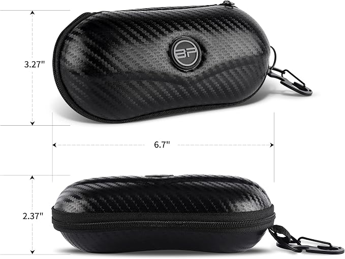 BLUPOND Sunglasses Case Semi Hard EVA Shell with Metal Hanging Hook Belt Clip Sun Glasses Storage