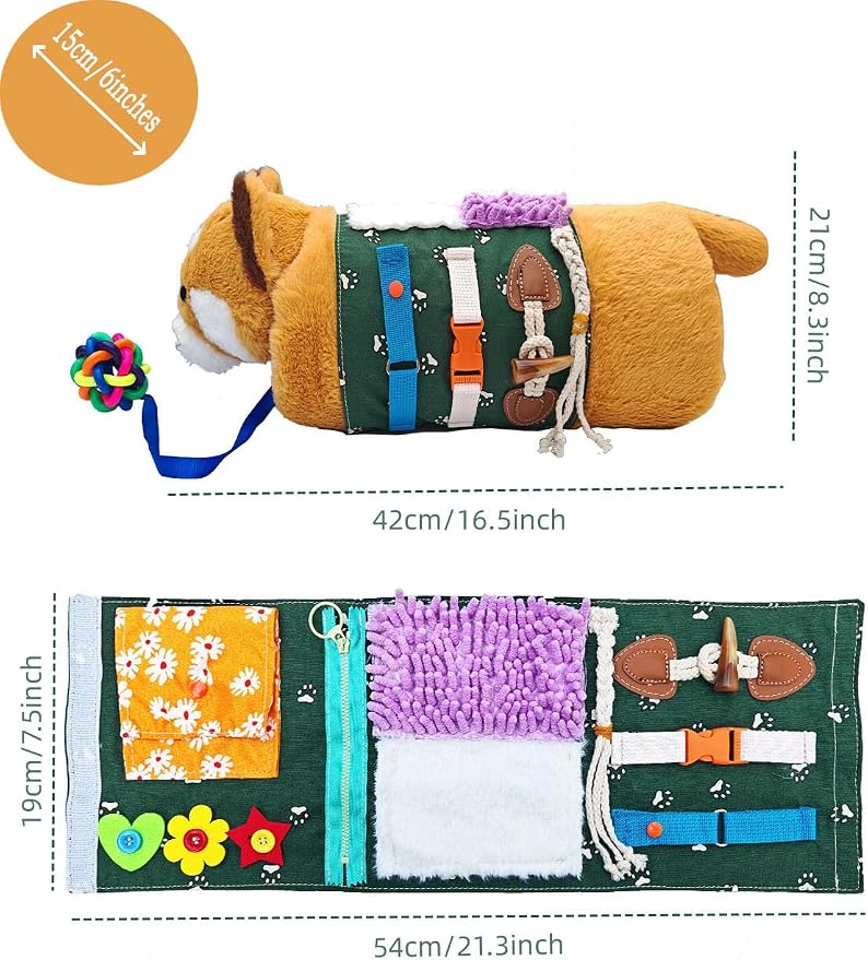 Fidget Blanket and Muff Cute Bear for Adults with Dementia,Dementia Fidget Toys For Elderly and Seniors,Alzheimers Dementia Sensory Activities Products,Sensory Gift for Alzheimer’s or Dementia