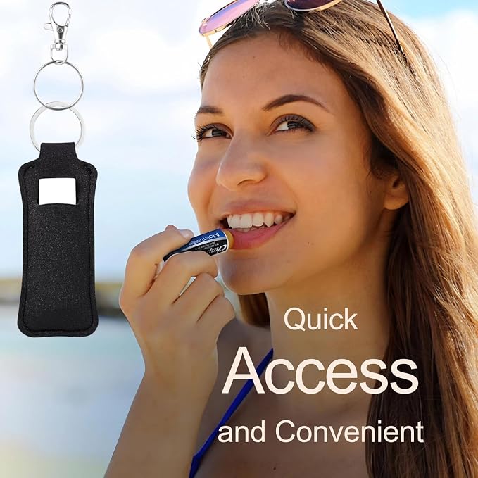 Chapstick Holder Key Chain Lipstick Holder Lip Balm Holder Keychain | Stocking Stuffers Gift, Compatible with Chapstick, Lip Balm and Lipstick, Bag Charm Accessories, Gifts for Women Friend
