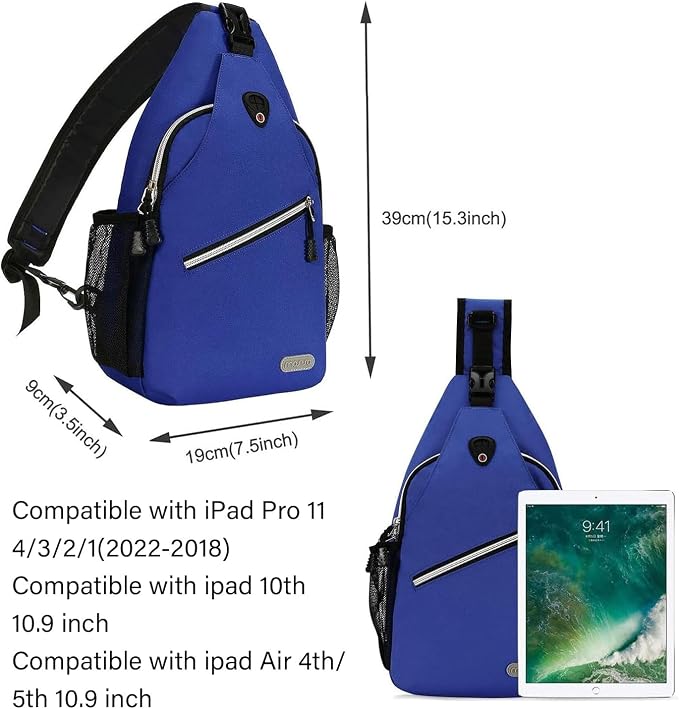 MOSISO Small Sling Bag for Men, Crossbody Shoulder Chest Daypack Bag | Sling Backpack for Casual Travel Hiking