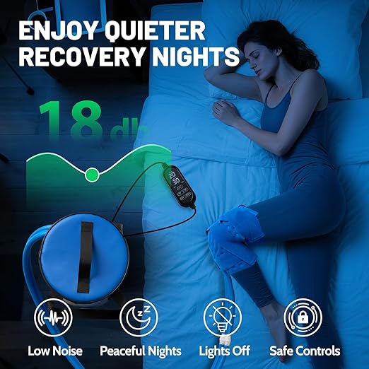 Ice Machine for Knee After Surgery 2.0, Portable Cold Therapy Machine for Knee Replacement, Ice Therapy for Post Surgery, Cryotherapy System, Ice Compression Pack Wrap for Injuries Recovery