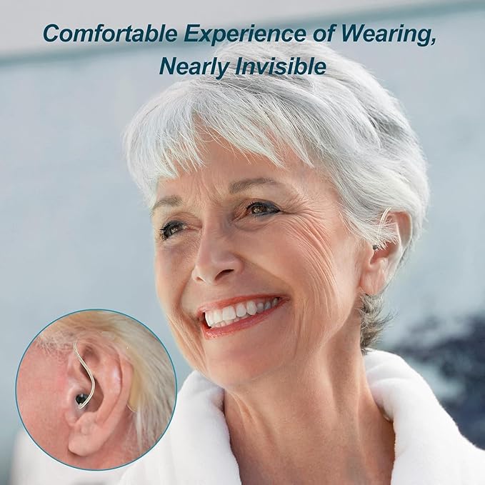 RIC Single Hearing Aid for Seniors,CUSTOM FIT Digital Over-The-Counter Rechargeable Tinnitus Masking Premium Hearing Aid Solution for Adults,Bluetooth Call Enabled,Auto-On, 1pc Right Side