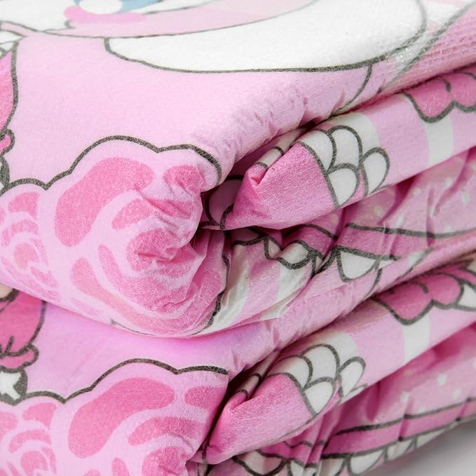 Littleforbig Adjustable Hook-and-Loop Fastener Closure Adult Printed Cloth Back Diaper 2 Pieces - Little Beauty (X-Large 48"-56")