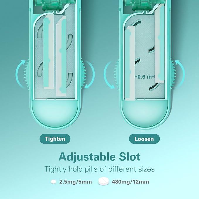 DEPAD Pill Cutter Splitter for Small and Tiny Pills, Pill Splitter for Cutting Multiple Pills with Adjustable Bars & Hidden Blade, Safely Cuts Small or Large Tablets for Seniors & Pets