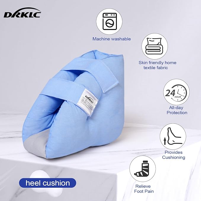 Heel Protector Cushion Pillow to Relieve Pressure from Sores and Ulcers, Adjustable Foot Pillow for Bedridden Patients Supplies, Ankle Pillow for Heel Pain (Improved Version (Red - 1 Pc))