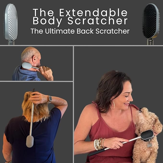 The Ultimate Extendable Back Scratcher, Scalp and Back Massager, & Exfoliator Gifts for Men and Women Double-Sided Itch Reliever, Expandable Scratch Large Surface, Delivers A Deep Soothing Scratch