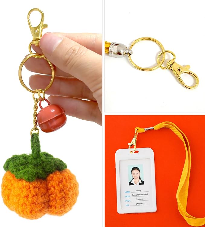 50PCS Metal Lobster Claw Clasp with Key Ring, 25PCS Keychains Clips Hooks and 25PCS Key Chain Rings, Key Chains Rings Accessories Making kit for Crafts, Gold