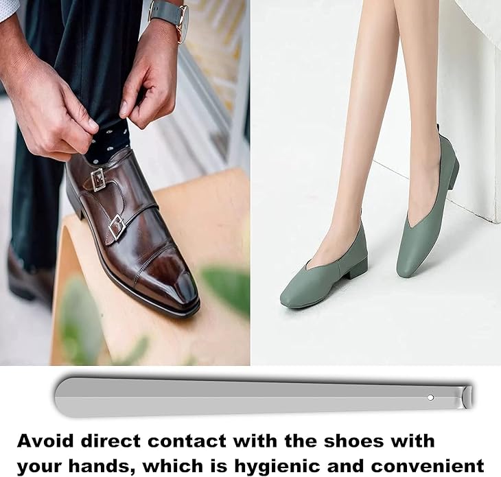 Shoe Horn Long Handle for Seniors,16.5" Long Metal Shoehorns for Men Women Kids,Travel Stainless Steel Shoe Horn Shoe Slip on Tool 1