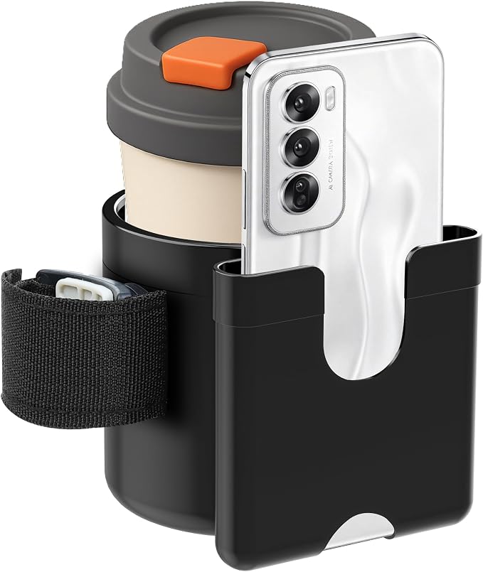 2-in-1 Cup and Phone Holder for Walker, Wheelchair, Rollator | Cup and Phone Holder Compatible with Drive Medical Nitro Rollator, Safe and Steady, Easy installation