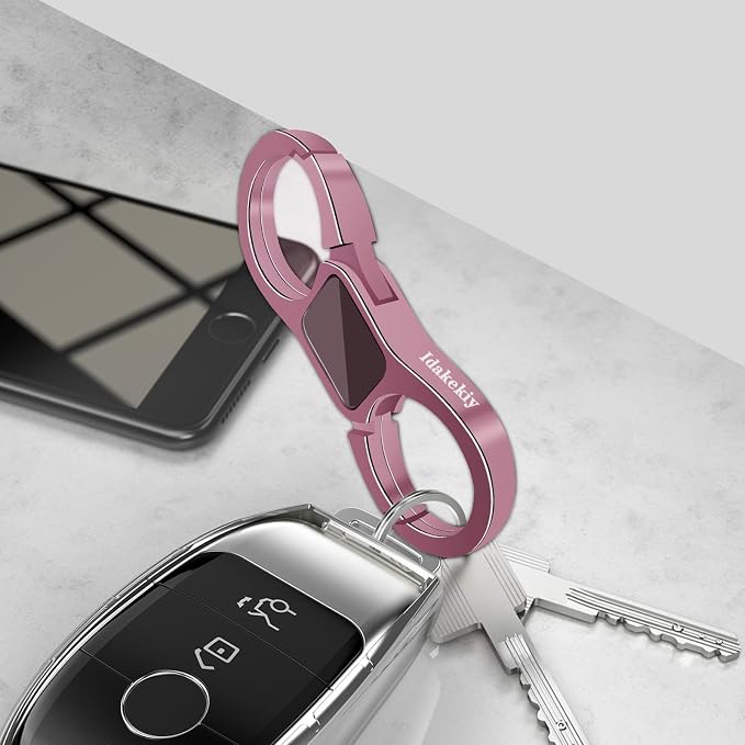 Idakekiy Key Chain Quick Release Spring with 4 Key Rings Heavy Duty Car Keychain Organizer for Men and Women