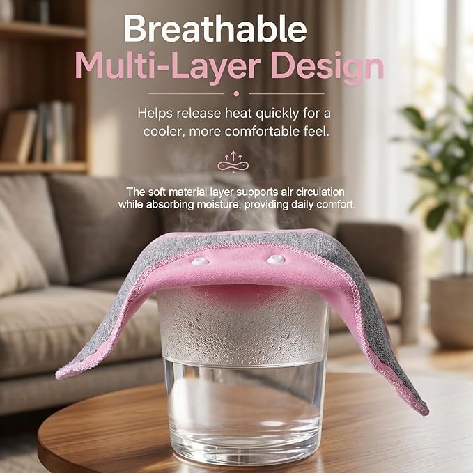 8 Reusable Pads for Women, Carefree Pads for Daily and Nighttime Protection, Reusable Incontinence Pads for Women with Soft Cotton Material, Breathable and Washable Design for Active Lifestyles