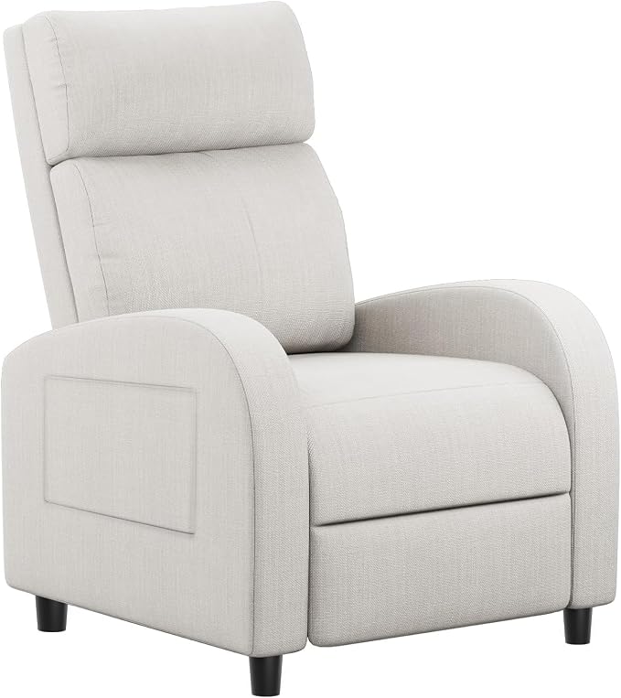 Homall Recliner Chair, Recliner Sofa Fabric for Adults, Beige Recliners | Home Theater Seating with Lumbar Support, Reclining Sofa Chair for Living Room