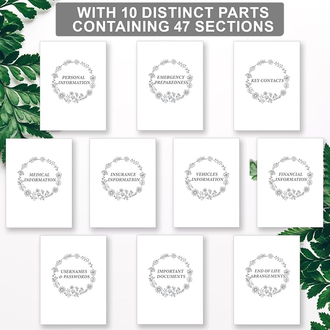 End of Life Planner, Guided Estate Planning Notebook, Final Arrangements Organizer for Beneficiary, Will Preparation, Last Wishes & Funeral Planning, In Case of Death Organizer, 8.4x11"