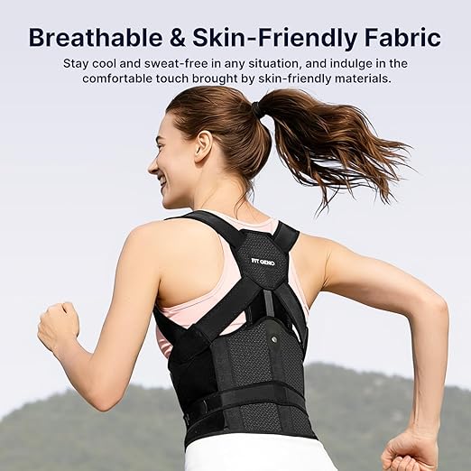 Fit Geno HeightFit Posture Corrector for Women & Men, Adjustable Back Brace | Our Patented Height-Adjustable Back Design Lets You Dial in the Exact Fit, So One Brace Works for a Range of Torsos