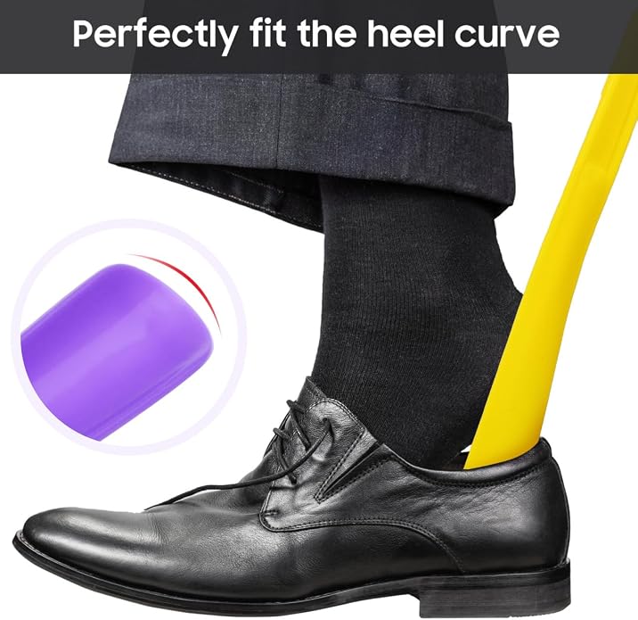 Ciieeo 5-Pack Plastic Shoehorns 12.59 Inch Long Handle Shoe Lifters for Men Women Seniors Portable Shoe Puller Tool for Home Office Travel Convenience