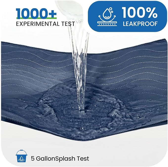 Washable Underpads,34"x36" (Pack of 4) Navy - Heavy Absorbency Incontinence Bed Pads for Adults, Kids & Pets - Waterproof Reusable Protective Pad for Bed, Sofa, Furniture & Floor