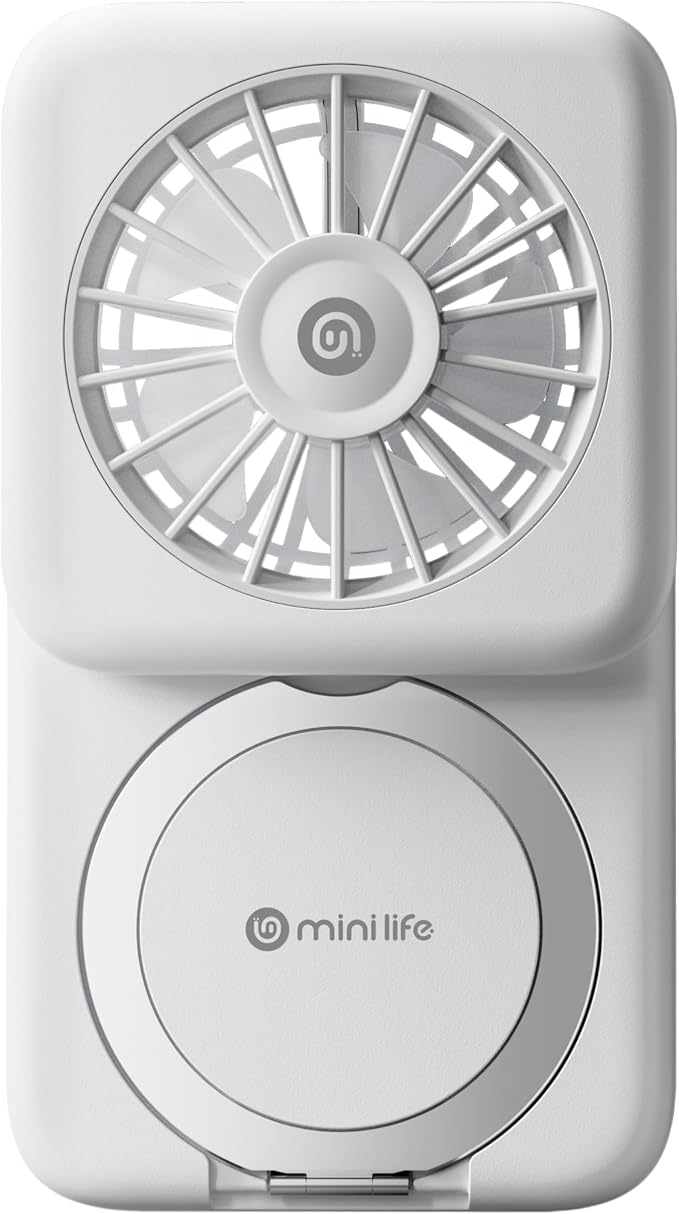 MINI LIFE Mini Multi-Functional Portable Handheld Neck Fan Magnetic Stand | 4-in-1 portable fan works as handheld, neck, desktop fan and magnetic stand for hands-free cooling anywhere