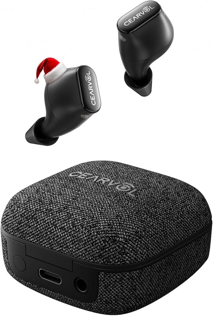 Cearvol-Wave Lite OTC Hearing Aids with Bluetooth App Control AI Noise Reduction AUX-in OVR Rechargeable for Mild to Moderate Severe Hearing Loss Adults Seniors, Midnight