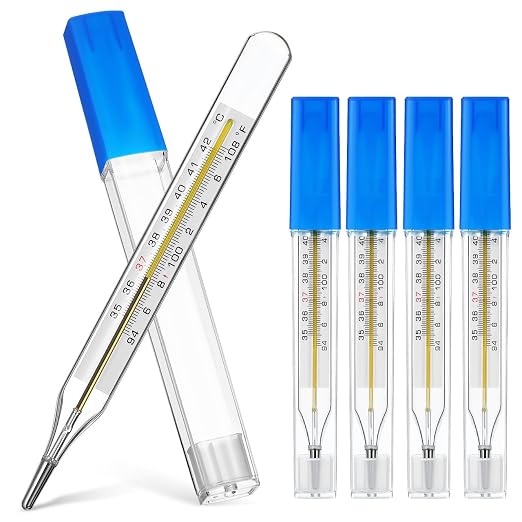TOYANDONA 5PCS Glass Temperatures Measurement Adult - General Use Temperature Testing Tools Accurate Temperature Measurement for Families, Dual Scale