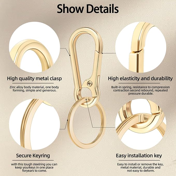 2 Pcs Metal Keyring Chain Ring Holder Keys Organizer for Home Car Keys, Key Finder, Car Keychain