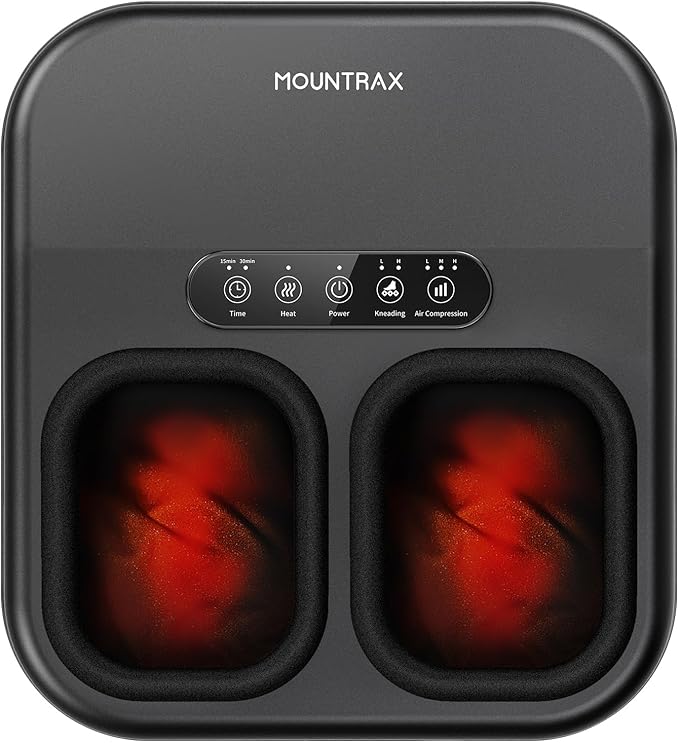 MOUNTRAX Shiatsu Foot Massager with Heat, Deep Kneading Foot Massager for Plantar Fasciitis, Neuropathy, Improve Circulation and Pain Relief – DIY Customizable Design Foot Massage with Drawing Pen