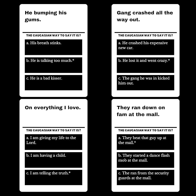 99 Black Slang Phrases – A Funny Card Game that Helps You Learn the Slang Everyone Else Already Knows