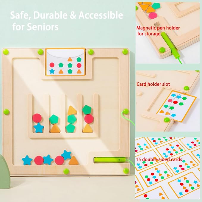 Sorting Board Matching Activity Memory Game for Dementia Activities for Seniors, Alzheimers Activities for Elderly with Dementia Products, Handheld Busy Boxes Gifts for Dementia Patients