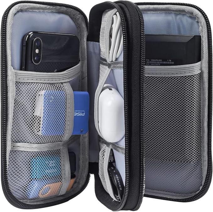 CAOODKDK Electronics Accessories Organizer Pouch Bag, Travel Universal Organizer for Cable, Charger, Phone, SD Card, Business Travel Gadget Bag