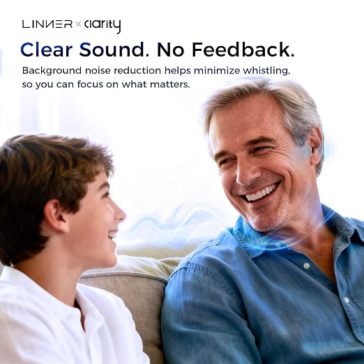LINNER-New Saturn OTC Hearing Aids for Senior, Rechargeable Hearing Amplifiers with Comfort Design, Discreet & Nearly Invisible In-Ear Device for Adult, Noise Cancellation for Aid & Assist