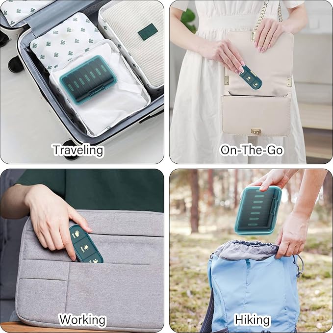 Weekly Pill Organizer 3X a Day, 7 Day Pill Box 3 Times, Portable for Travel Pill Case for Pills/Vitamin/Fish Oil/Medication/Supplements (3x7 Blue)