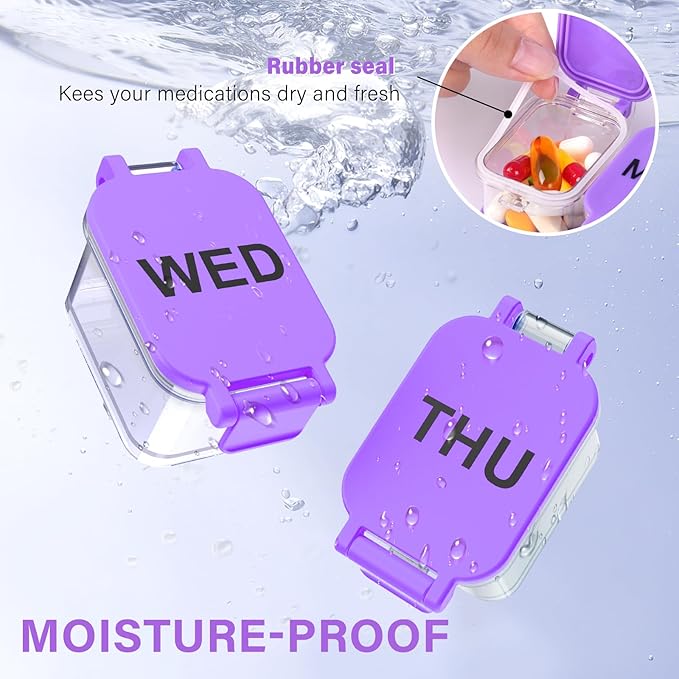 Extra Large Weekly Pill Organizer - Waterproof 7-Day Pill Box, Portable Vitamin & Supplement Case, Easy to Open Design, Ideal for Travel and Daily Medication Management