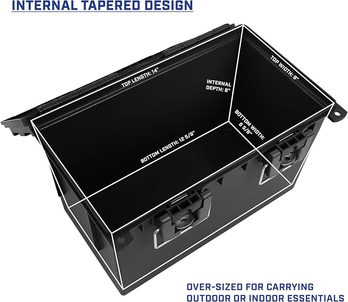 Sheffield XL Ammo Box Made in USA, Stackable Lockable Ammo Storage Box | 4 Pack Lockable Storage Box, Water and Dust Resistant Dry Box, Secures Hunting Gear, Gun Accessories, Supplies, and Bullets
