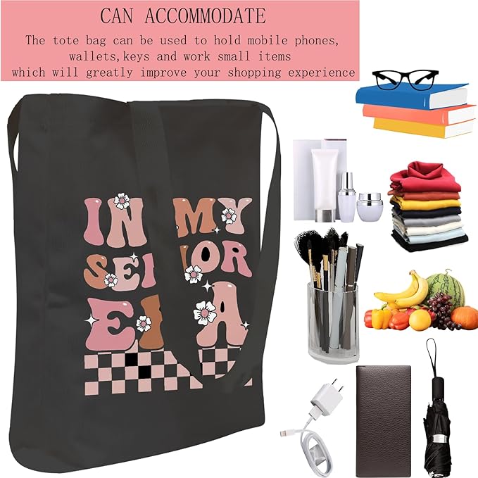 POFULL High School Graduation Tote Bag - Senior Era Gift