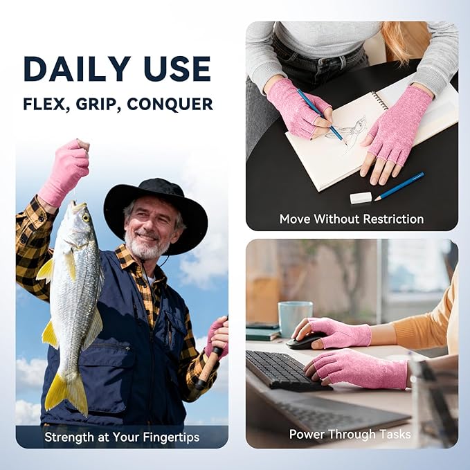 Duerer Arthritis Gloves Women Men, Carpal Tunnel, Rheumatiod, Tendonitis, Fingerless Hand Thumb Compression Gloves